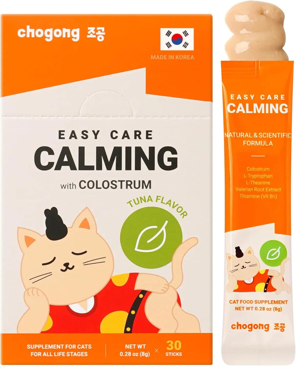 Lickable Calming Supplement for Cats, Tuna Flavor Stress Support 30ct