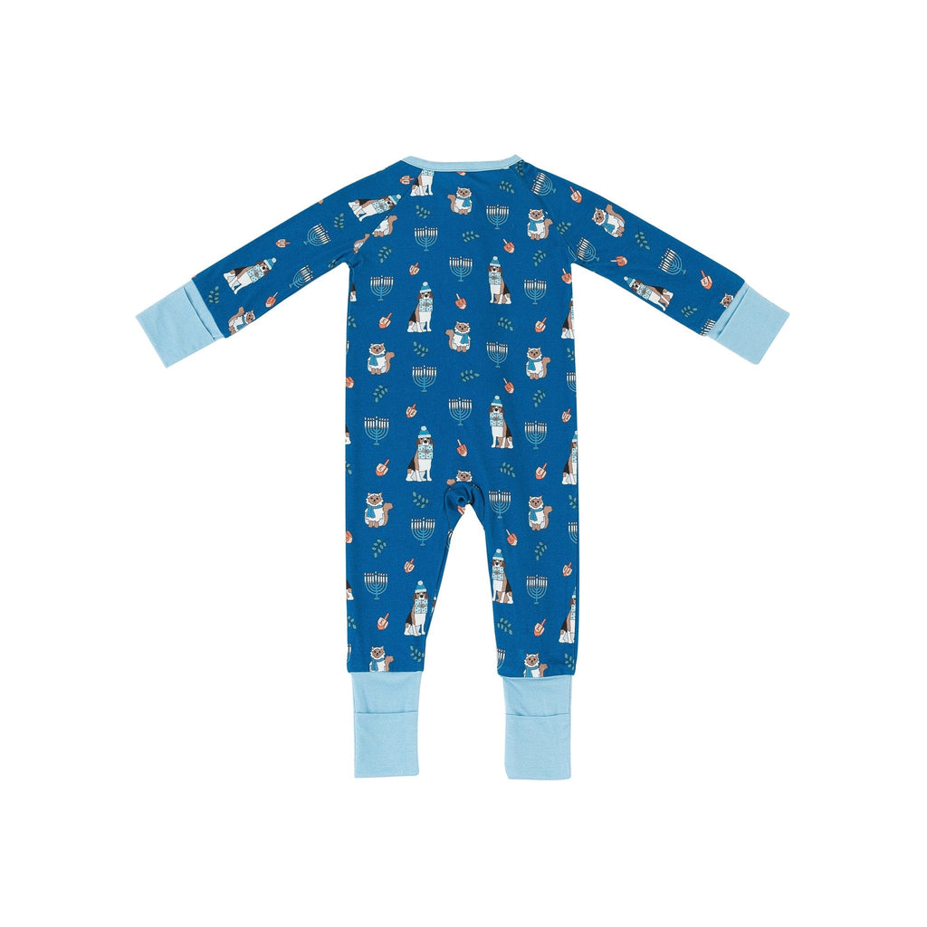 Hanukkah Pets (Convertible Zip Footies) - Blue